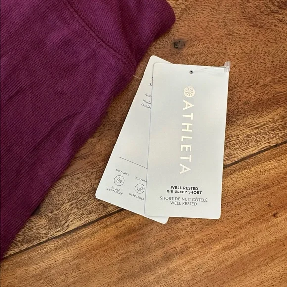 ☀️ New! ATHLETA Well Rested Rib Sleep Short size Large - Picture 3 of 8